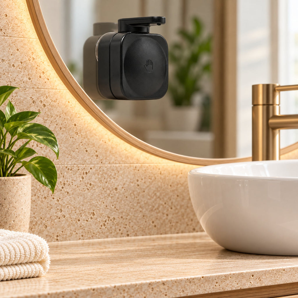 Dispensador De Jabón Líquido Con Ventosa Negro 440 Ml - imagen 1