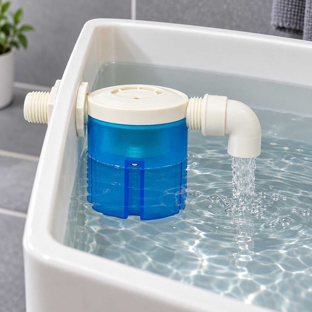 Válvula automática YW362 instalada y controlando el nivel de agua
