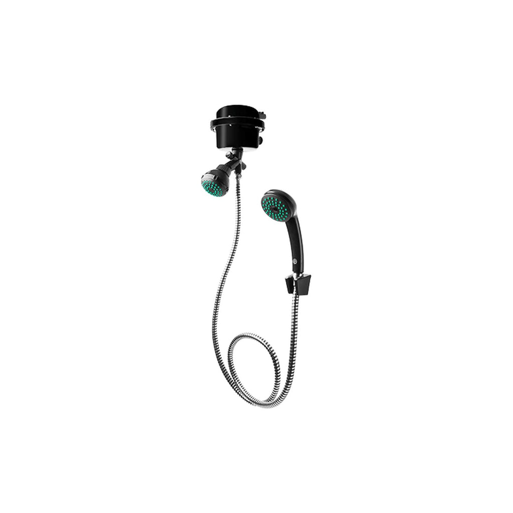 Producto sobre fondo blanco: Ducha Eléctrica Victory Dirigible Negra Kit 220V