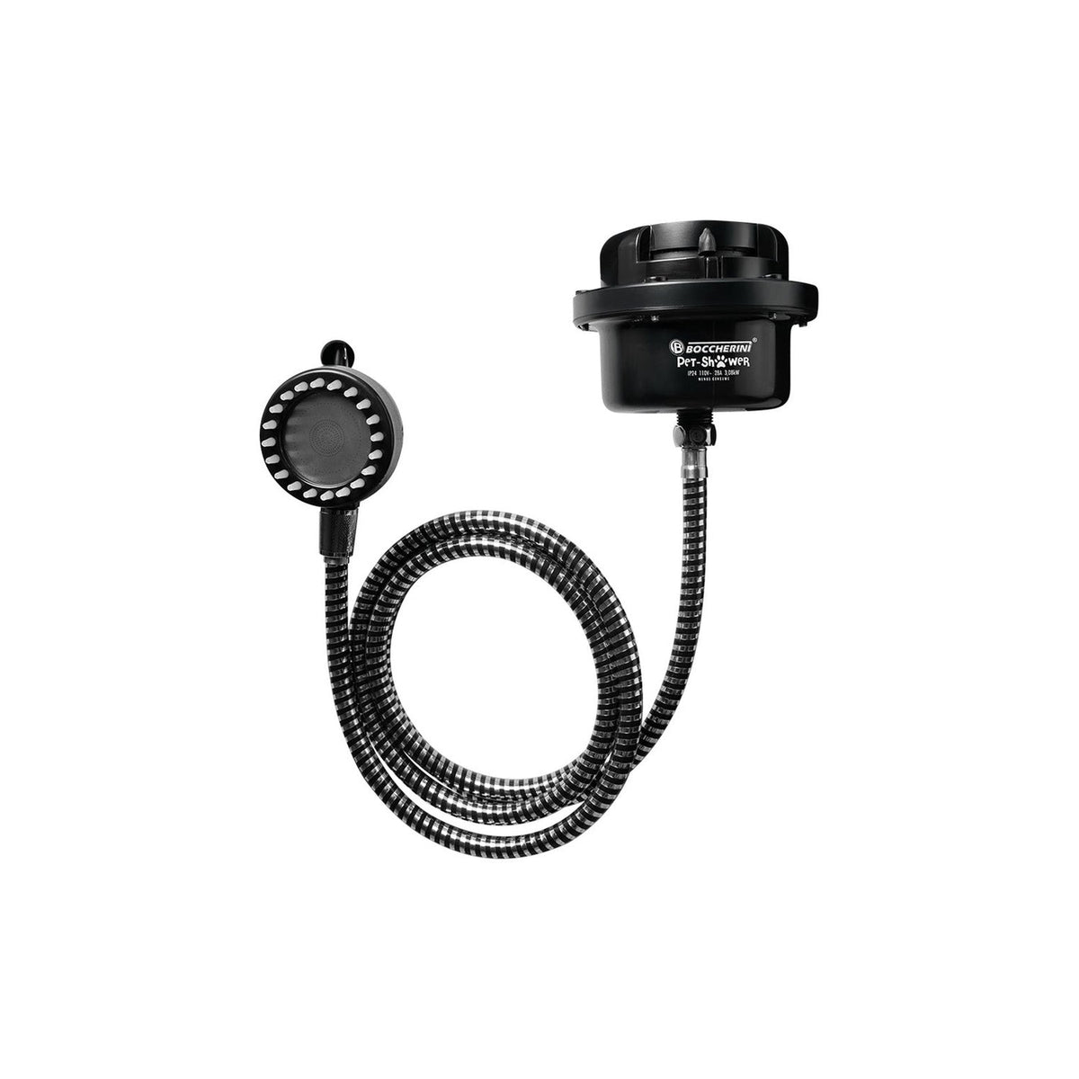 Producto sobre fondo blanco: Ducha Eléctrica Fusion PET Negra 110V