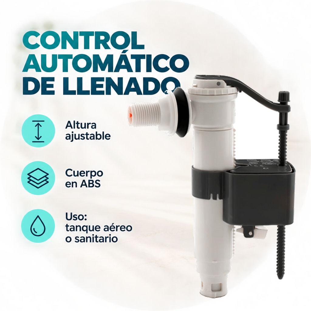 Características de válvula Boccherini A213 con altura ajustable y cuerpo en ABS