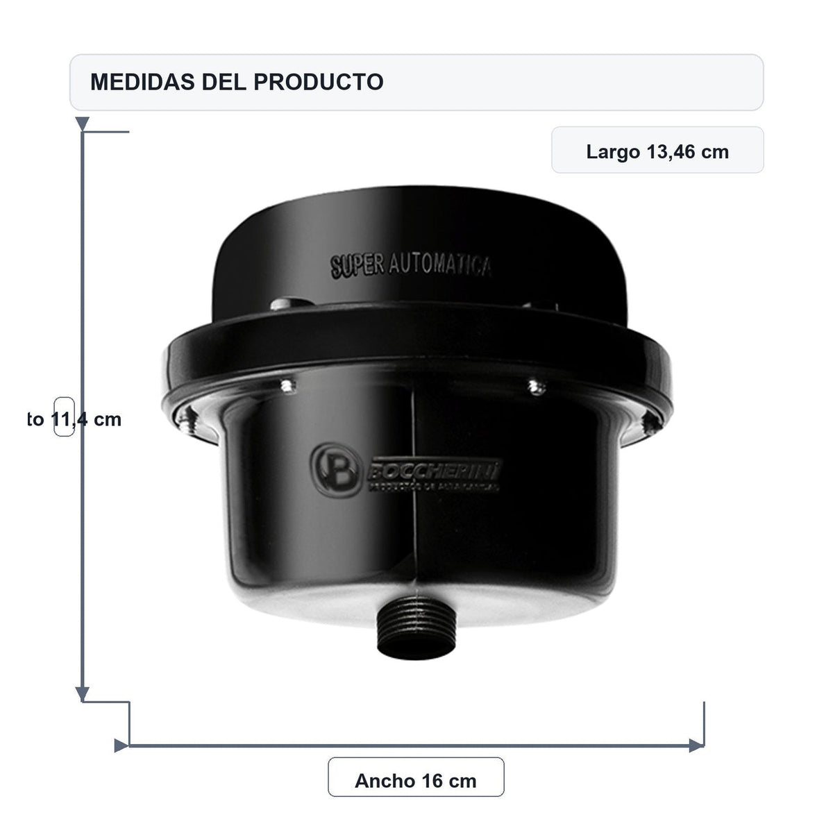 Medidas del producto: Ducha Eléctrica Victory Dirigible Negra Sin Accesorios 220V