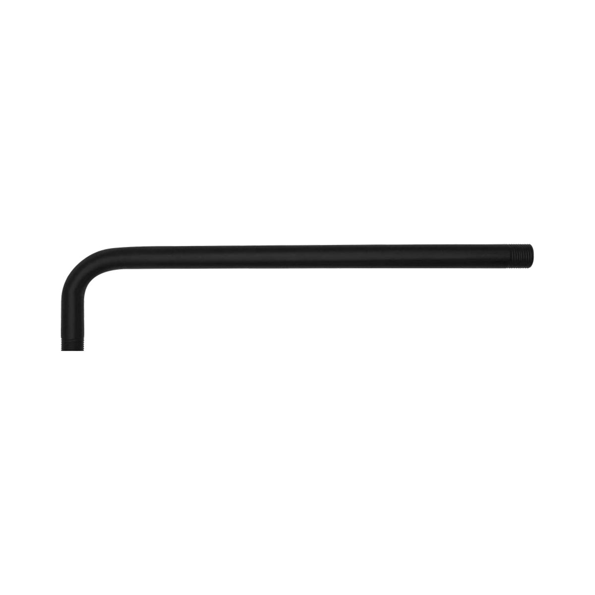 tubo redondo negro para regadera de 40 cm sobre fondo blanco