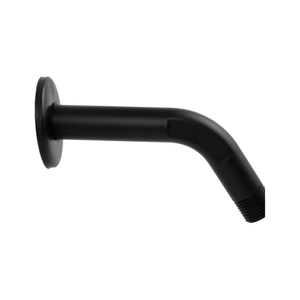 tubo curvo negro para regadera sobre fondo blanco