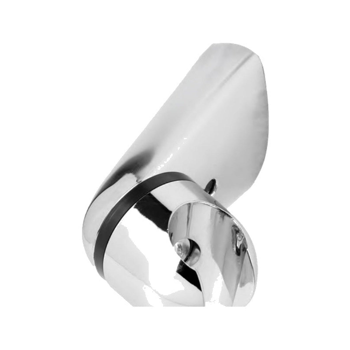 soporte ajustable cromado para teleducha sobre fondo blanco