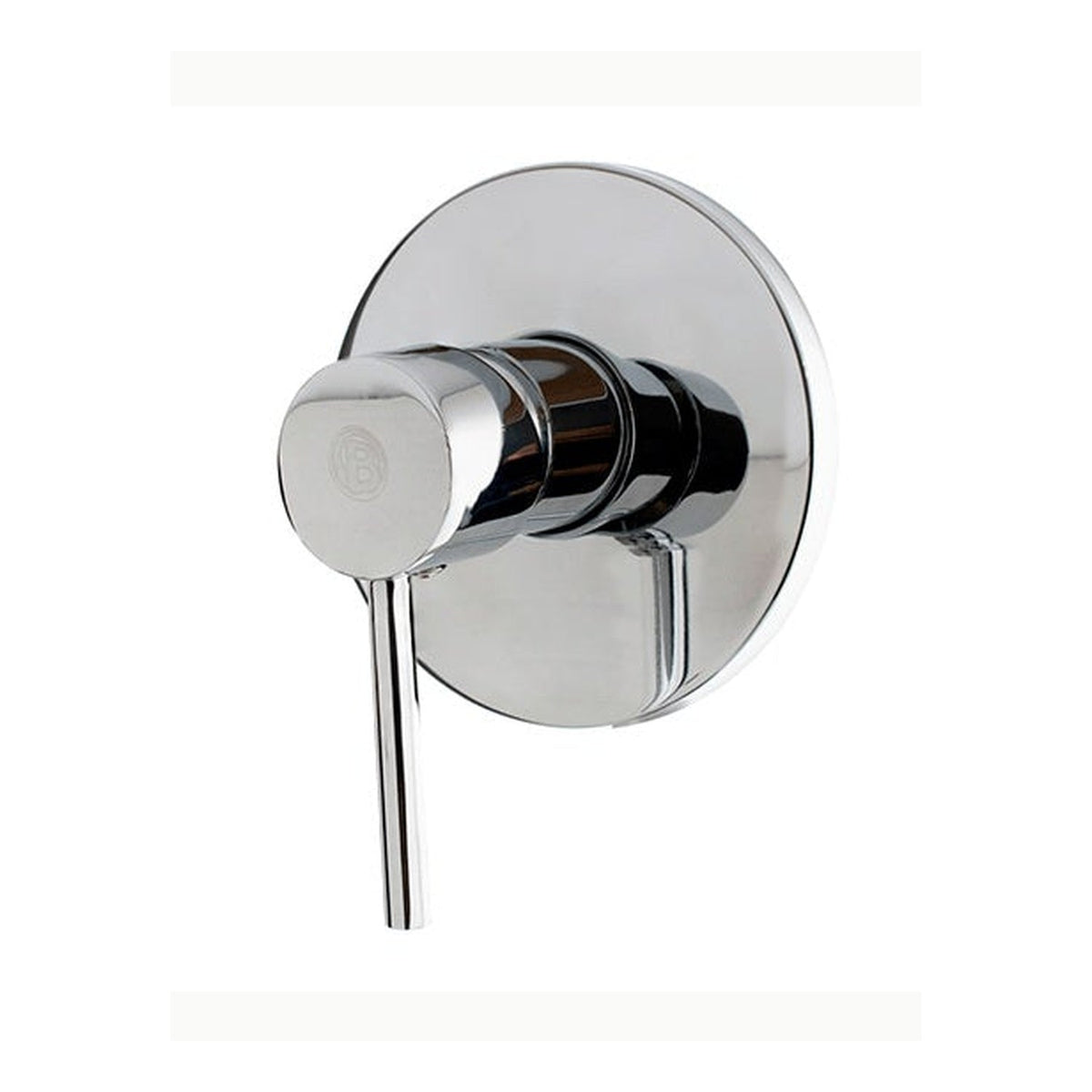 Registro monocontrol para ducha con escudo redondo cromado sobre fondo claro