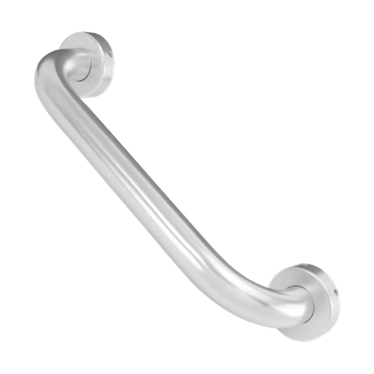 Barra de seguridad de aluminio cromado de 30 cm vista individual completa sobre fondo blanco