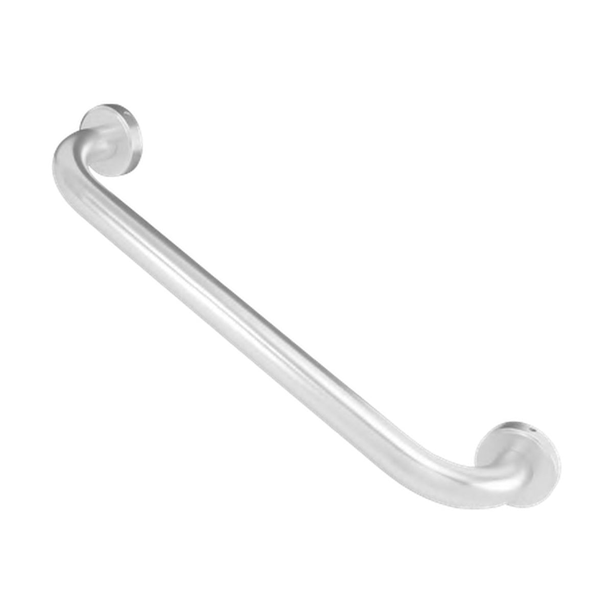Barra de seguridad de aluminio cromado de 40 cm vista individual completa sobre fondo blanco