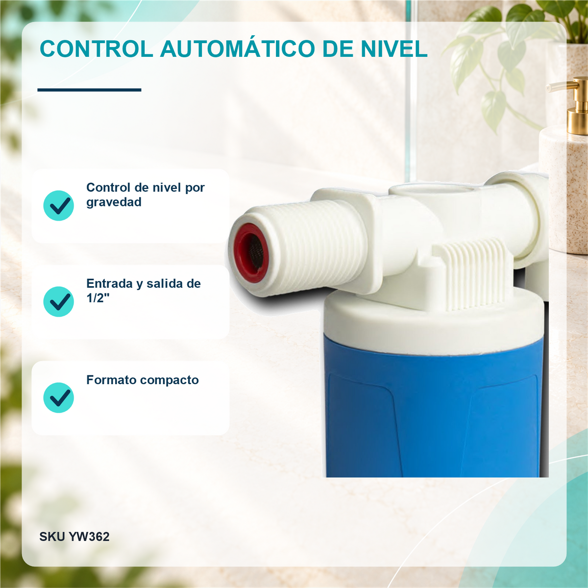 Características principales de Válvula automática de control de nivel de agua referencia YW362