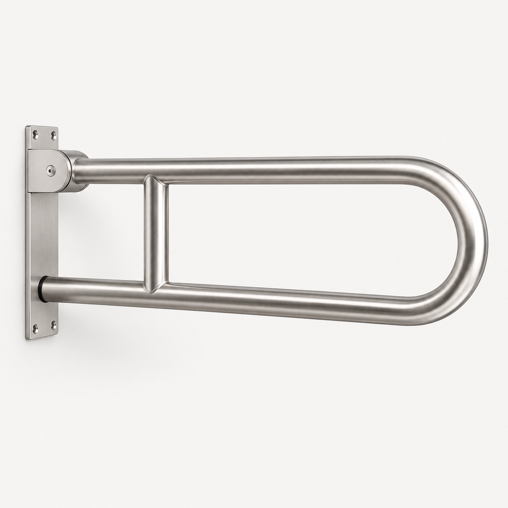 Barra de seguridad abatible de 70 cm en acero inoxidable 304