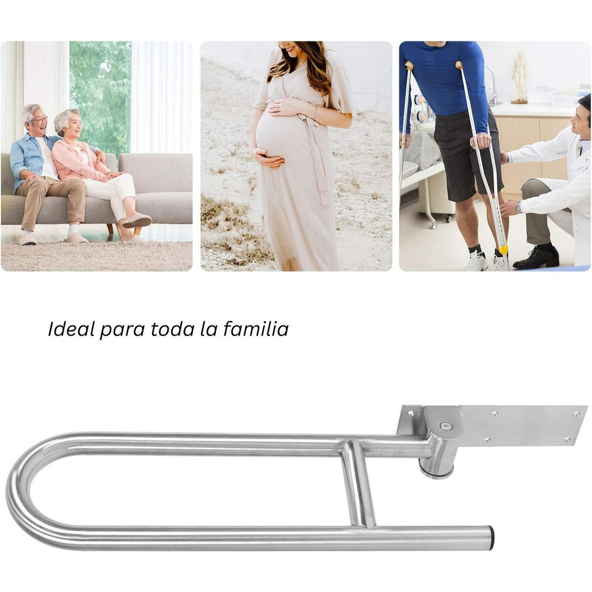 Barra abatible de 70 cm para apoyo junto al sanitario