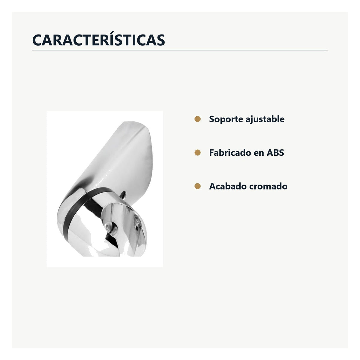 Características de soporte ajustable cromado para teleducha