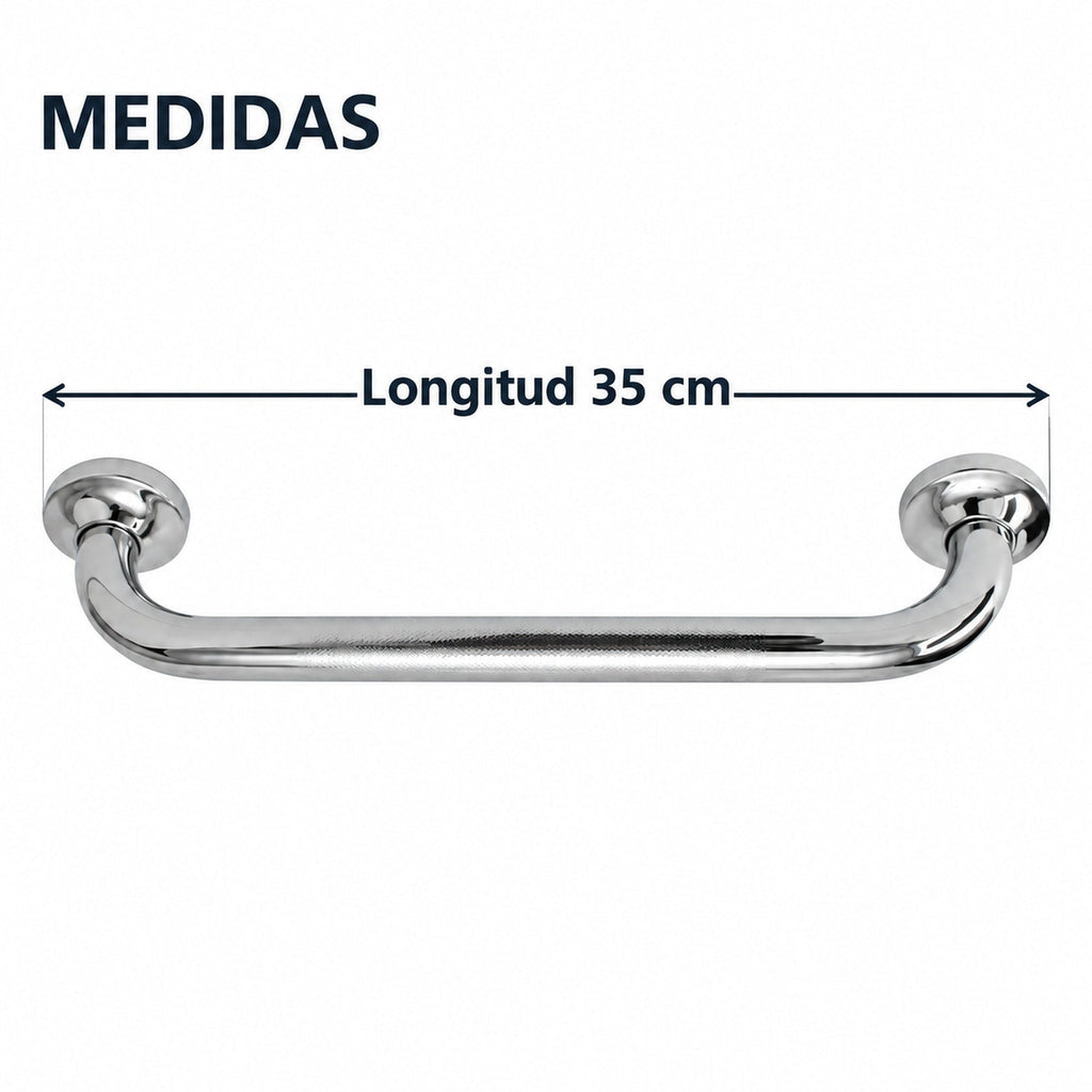 Medidas de barra de seguridad cromada de 35 cm