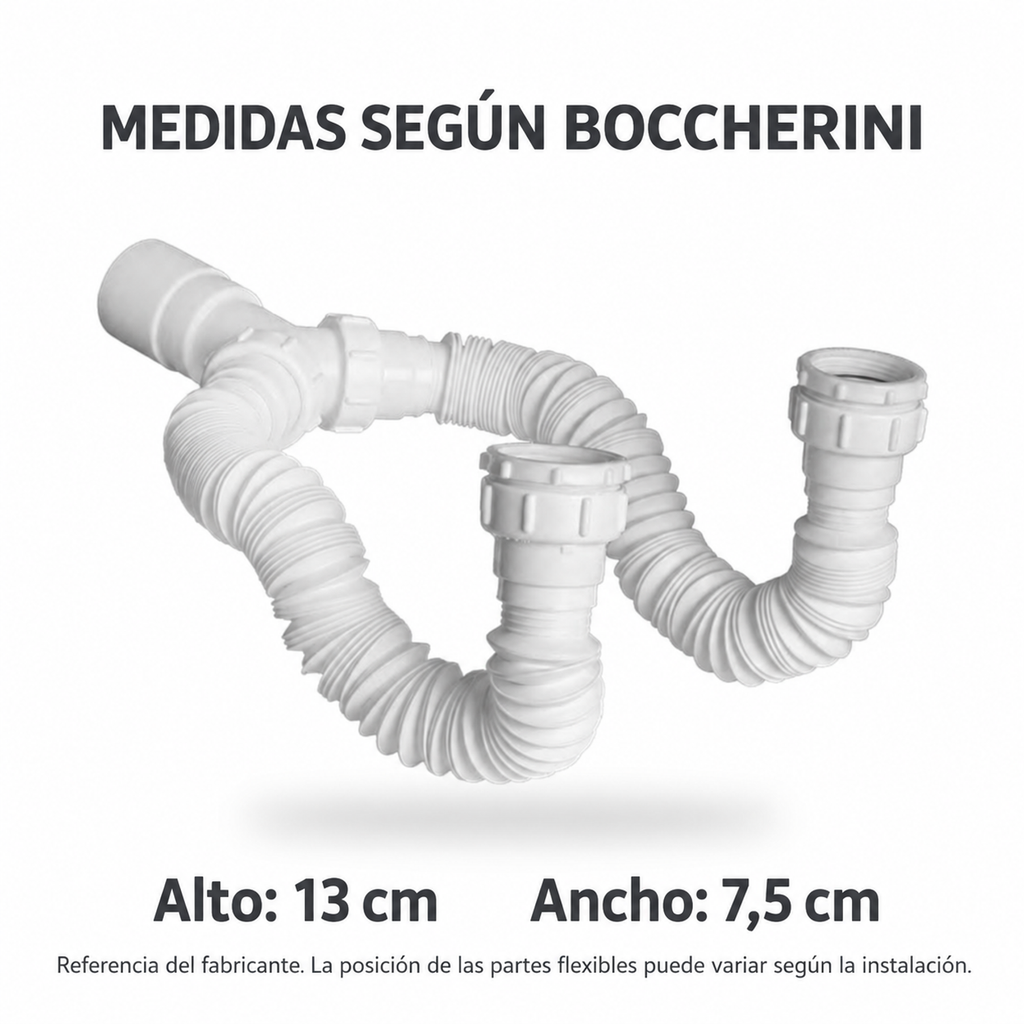Medidas publicadas por Boccherini para SFDN-01: 13 cm de alto y 7,5 cm de ancho