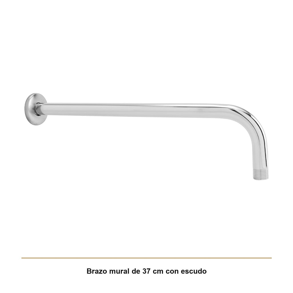 Detalle del producto — Tubo para Regadera de Pared de 37 cm en Acero Inoxidable Cromado