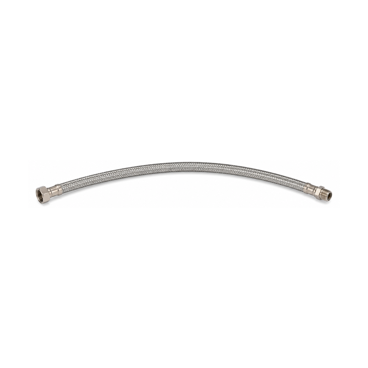 Manguera flexible para calentador de agua HI-HE de 1/2 y 60 cm sobre fondo blanco