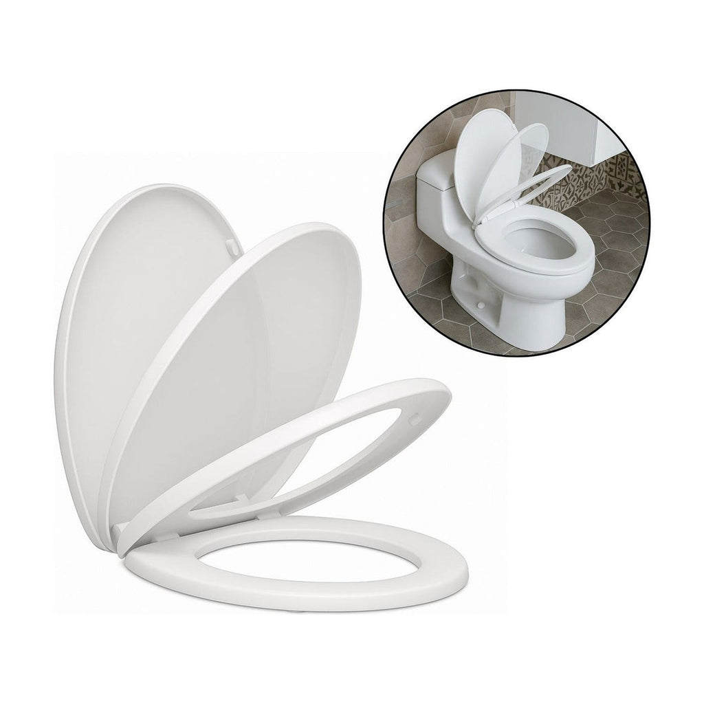Tapa Asiento Sanitario Alongado Blanco Caida Lenta - imagen 6