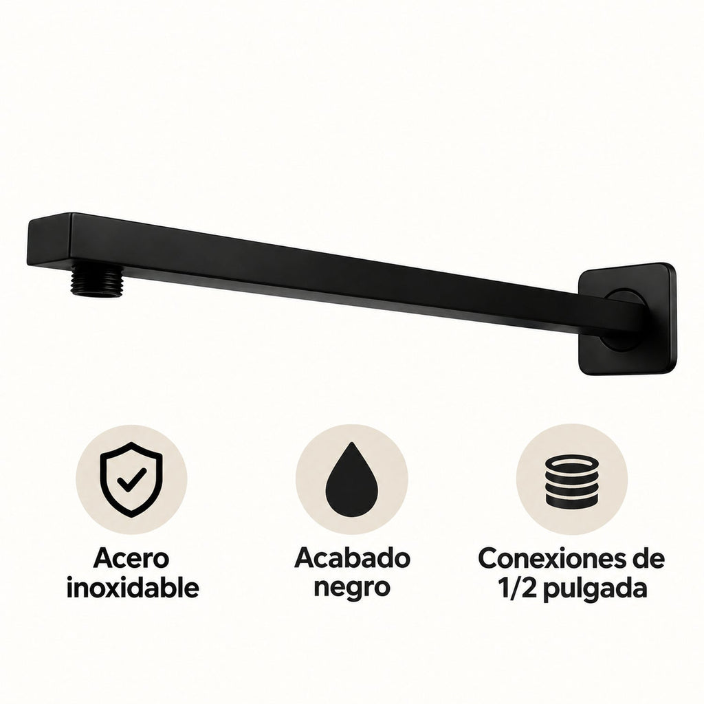 Características del tubo cuadrado negro para regadera