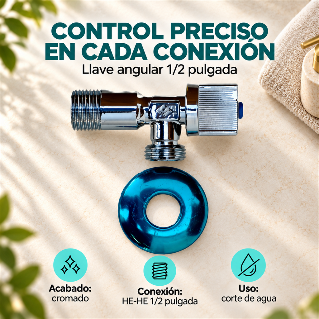 Características de Llave Angular Cromada HE-HE 1/2"