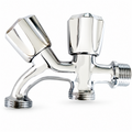 Producto de Llave Doble para Lavadora Cromada