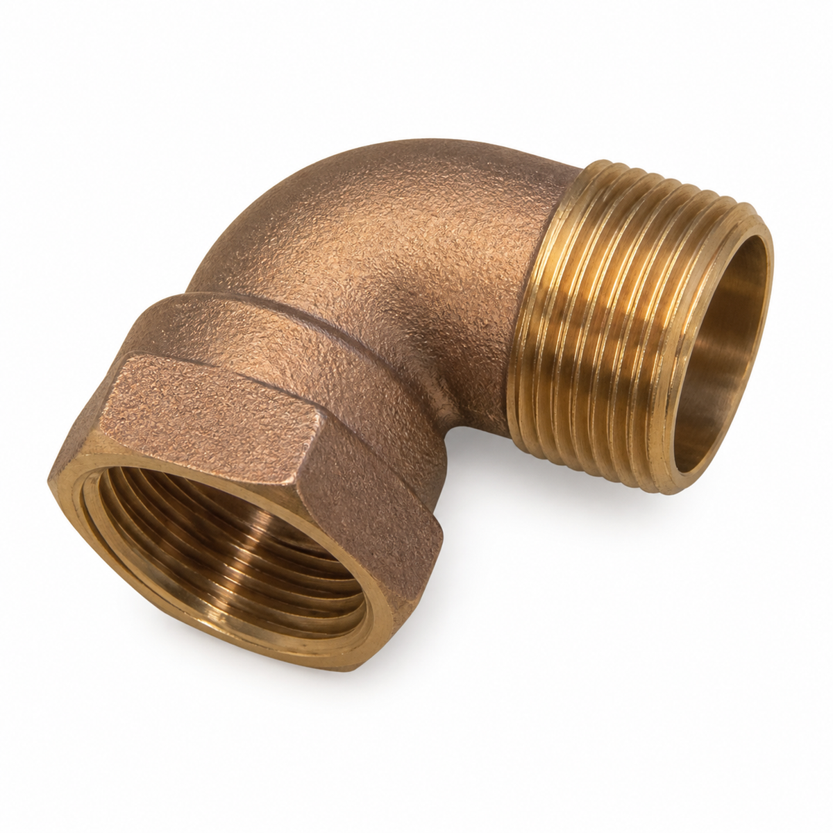 Codo de bronce hembra-macho de 3/4 pulgada en una unidad