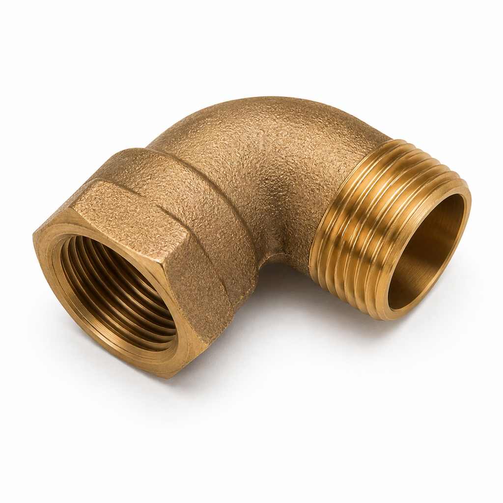 Roscas hembra y macho del codo de bronce de 3/4 pulgada