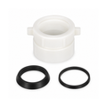 Adaptador para sifón en P de 1½″ o 1¼″ sobre fondo blanco, producto completo.