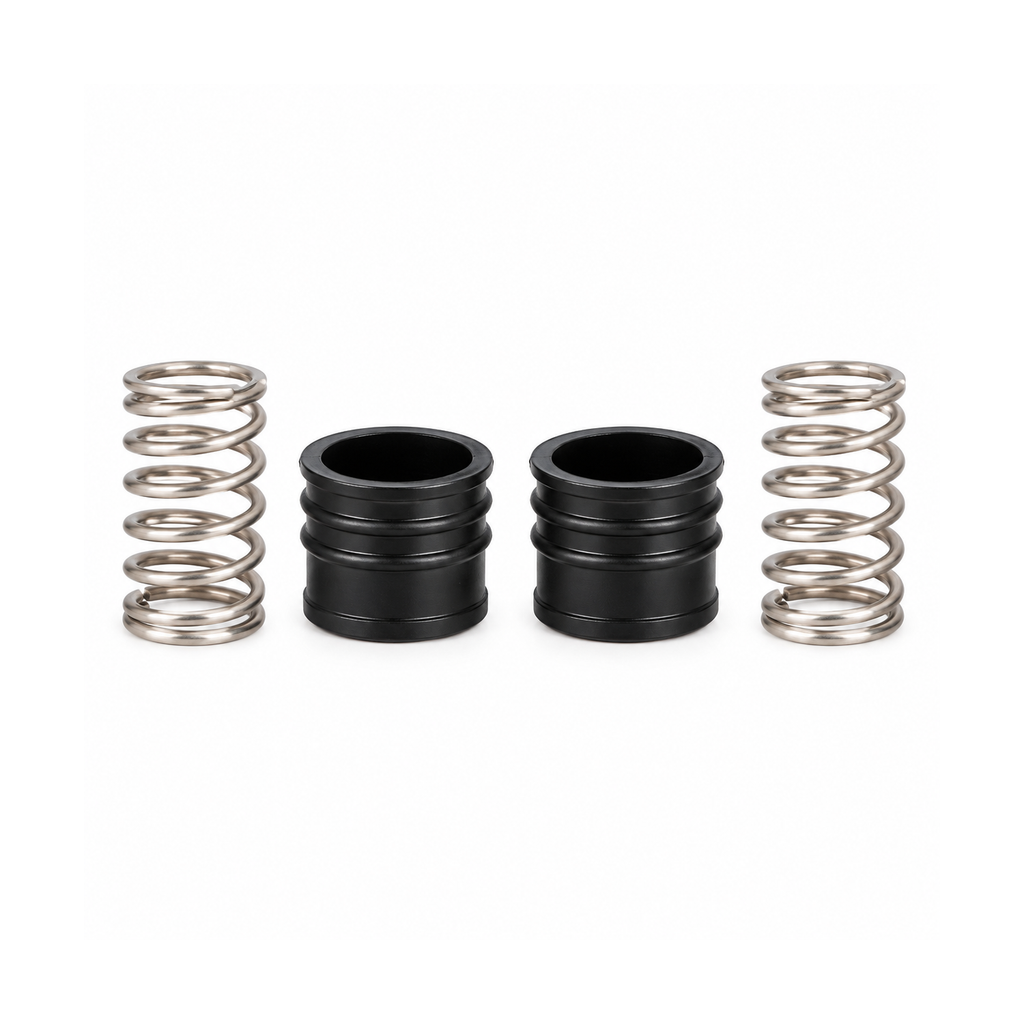 Kit de resortes y sellos x 2 sobre fondo blanco, producto completo.