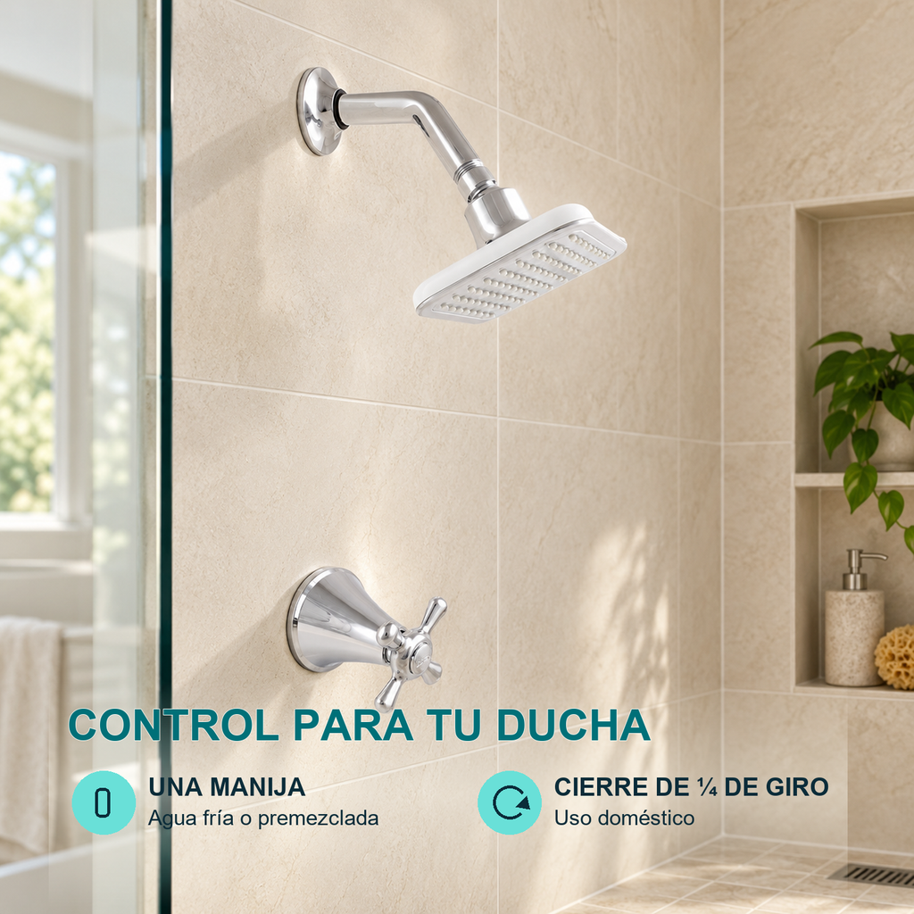 Conjunto registro de ducha Antius cromado — características