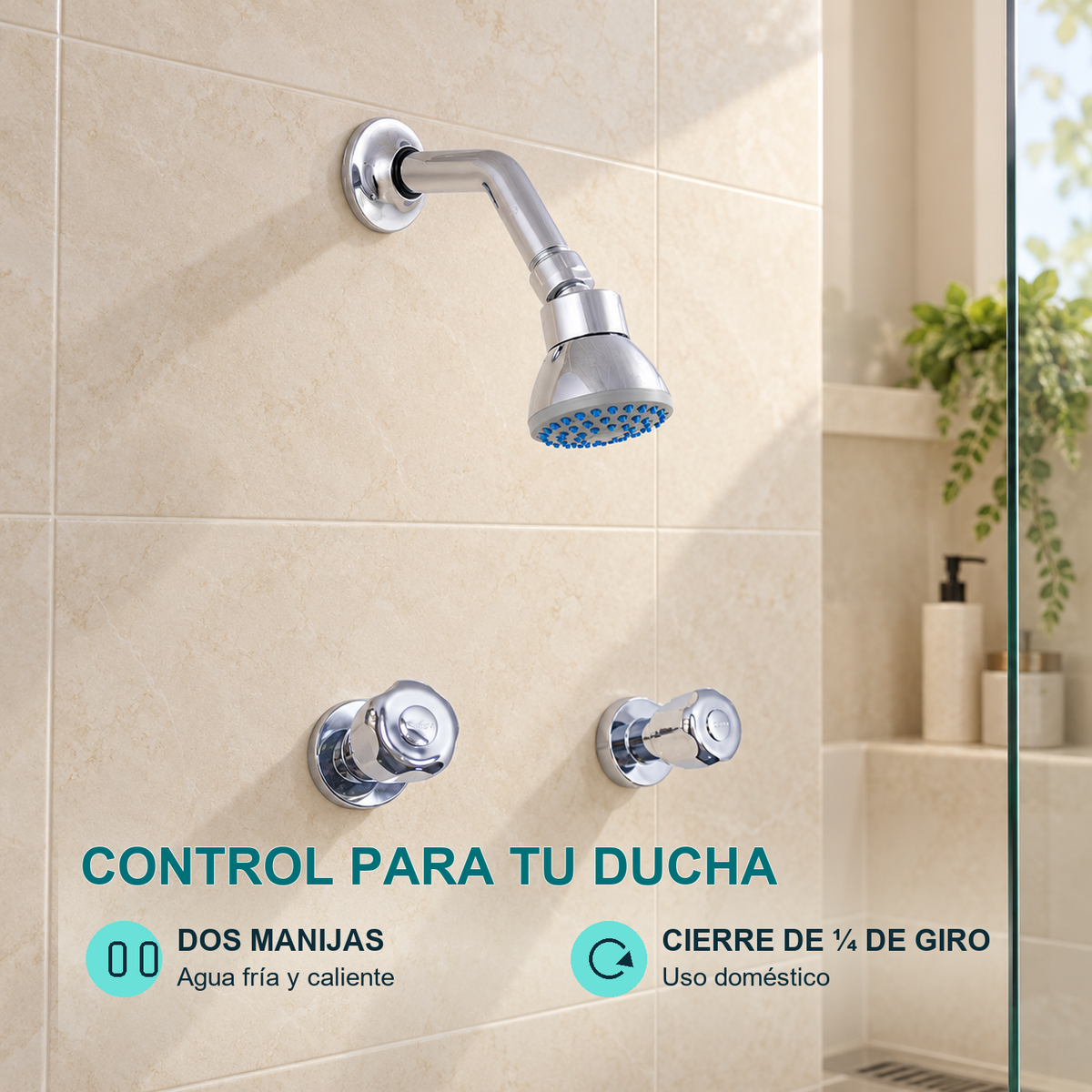 Conjunto mezclador de ducha Aqua de 8 pulgadas cromado — características