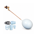 Kit de tanque alto macho de ½″ con accesorios PVC sobre fondo blanco, producto completo.