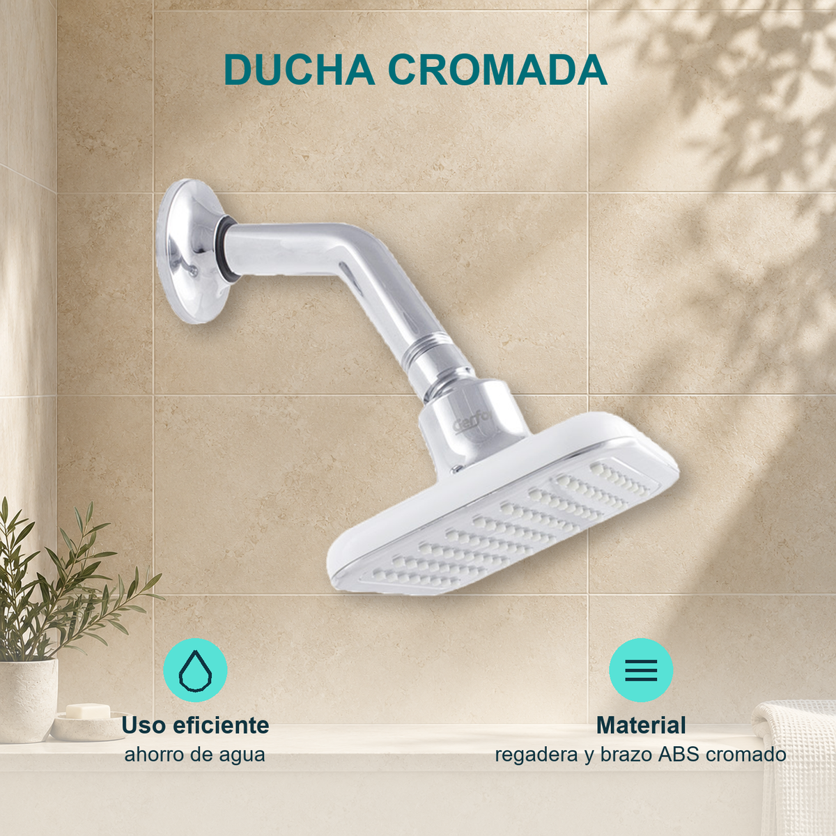 Características de Regadera para ducha Alma cromada