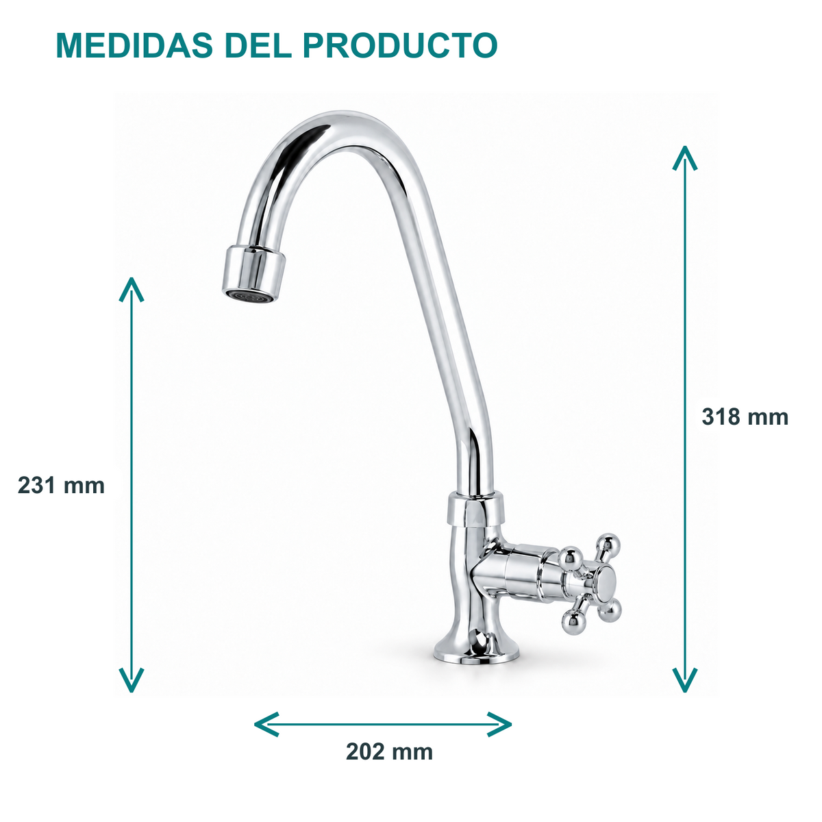Medidas principales de la llave individual Almaguer en milímetros