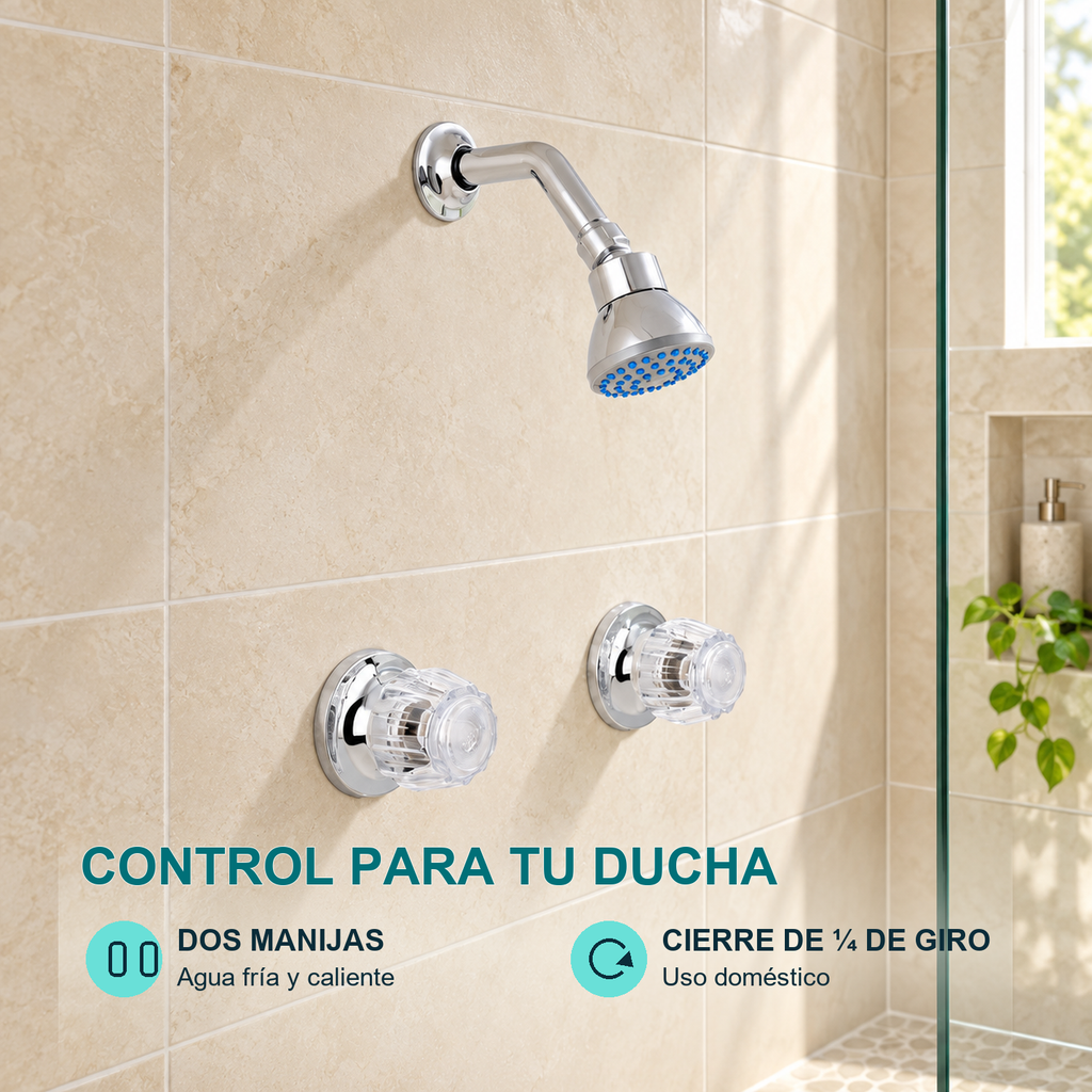 Conjunto mezclador de ducha Aquarius Cerámico de 8 pulgadas cromado — características