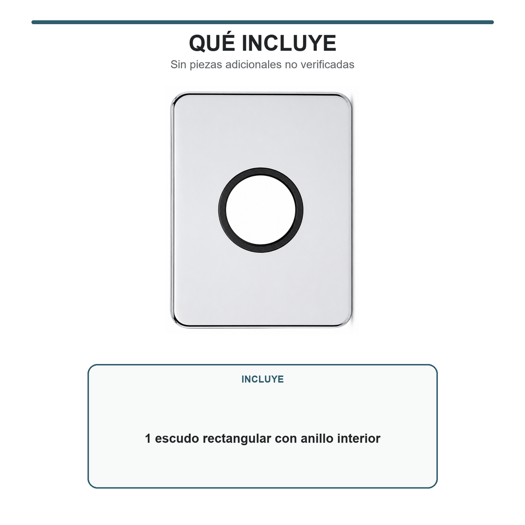 Contenido incluido con un escudo rectangular y su anillo interior