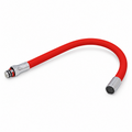 Cuello Flexible Rojo para Monomando de Lavaplatos sobre fondo blanco