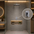Monocontrol Ducha Orca Cuadrado Cromado 12 cm Empotrado para Baño