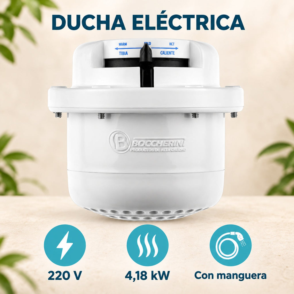 Ducha Eléctrica Fusion Blanca con Manguera 220 V, 16 cm imagen 5