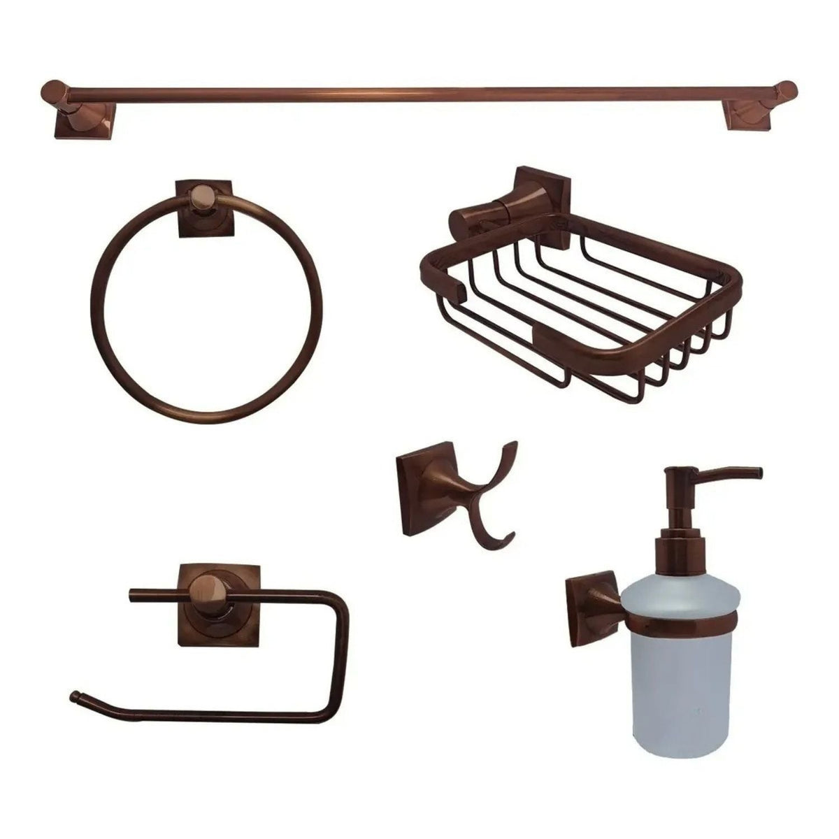 Juego De Accesorios De Baño Xcaret 6 Piezas Cobre