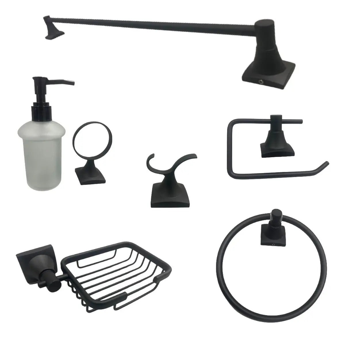 Juego De Accesorios De Baño Xcaret 6 Piezas Negro