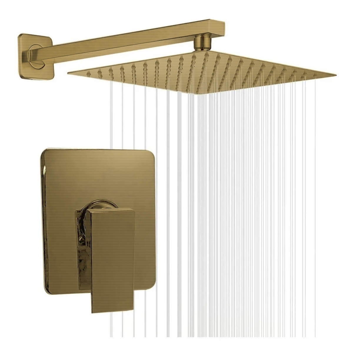 Conjunto de ducha Orca oro cepillado con monocontrol