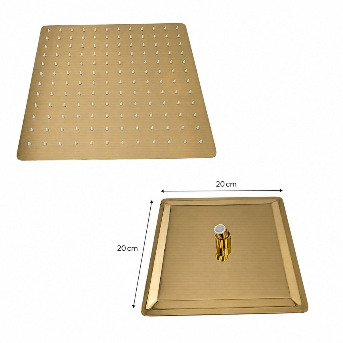 Conjunto De Ducha Orca Oro Cepillado Monocontrol 20 X 20 cm