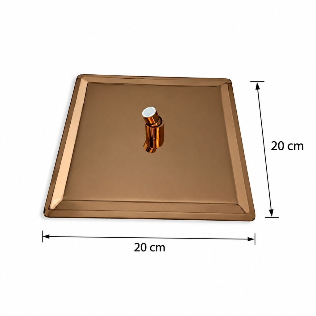 Conjunto De Ducha Orca Oro Rosa Monocontrol 20 X 20 cm
