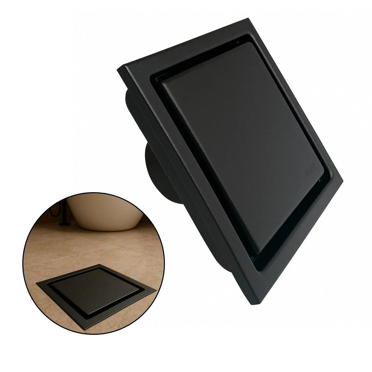 Rejilla Piso Invisible Acero Negro Mate 10X10