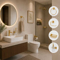 Set de Accesorios para Baño Color Oro x4 Piezas