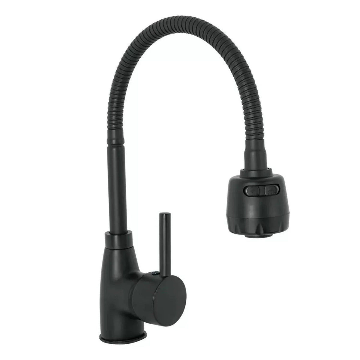 Grifería Lavaplatos Negra Monocontrol Flexible