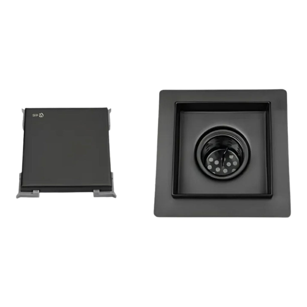 Rejilla Piso Cuadrada 10 X 10 Negro Mate Diseño Moderno SS304