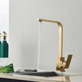 Grifería Monocontrol Lavaplatos Cuello En L Oro Cepillado 35 cm