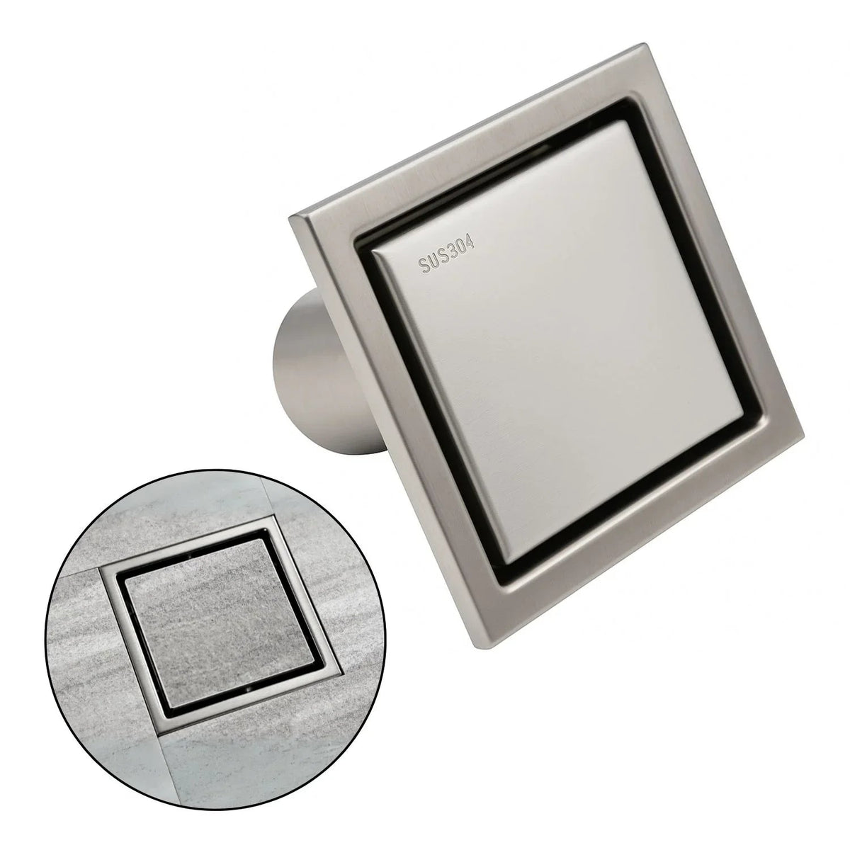 Rejilla Piso Cuadrada Invisible Acero Inoxidable Antiolores 10X10