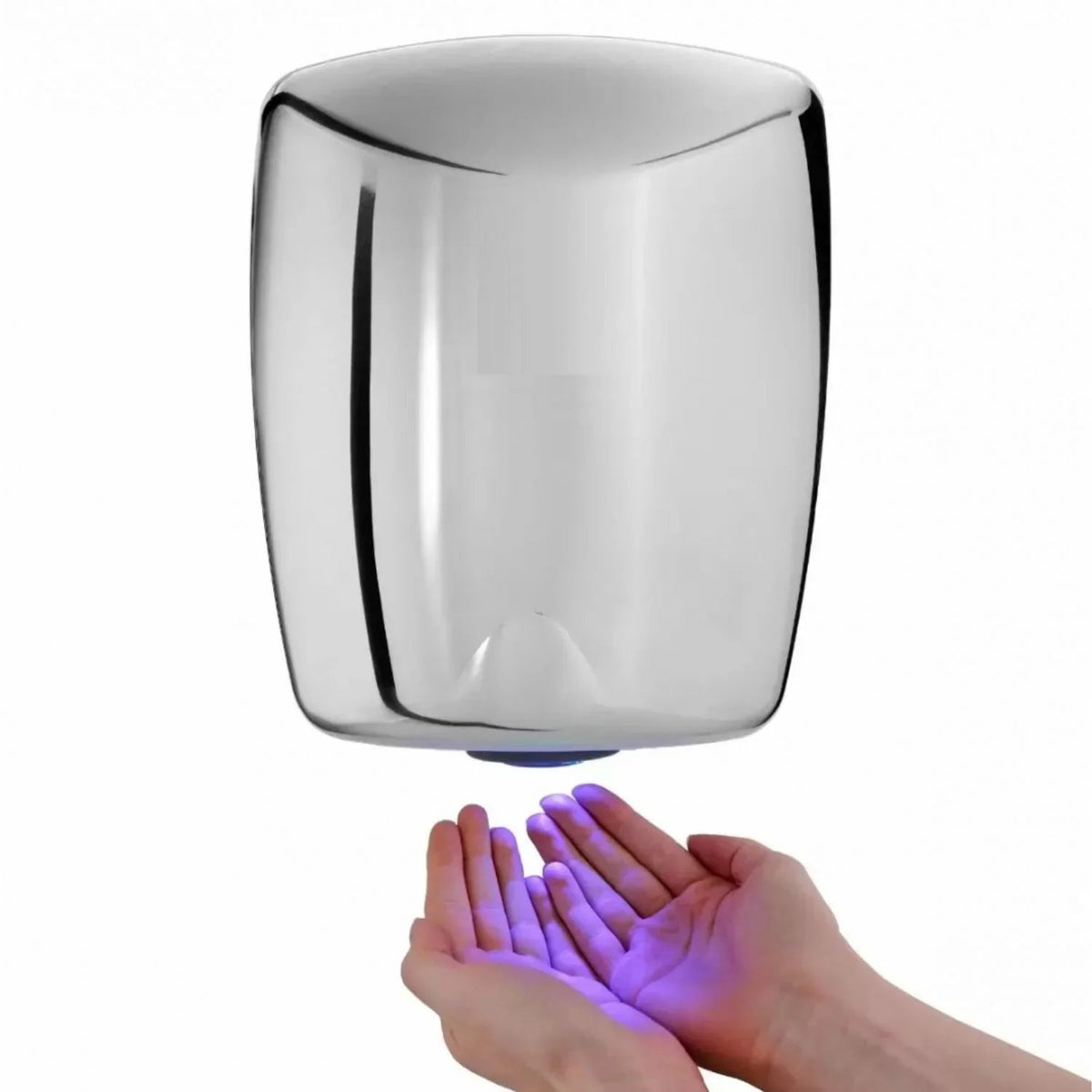 Secador de Manos Mediano en Acero Inoxidable 304 Brillante 1350 W 110 V con LED Azul